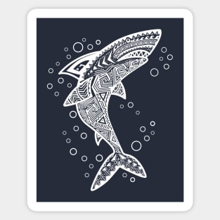 WHITE BOHO SHARK Sticker